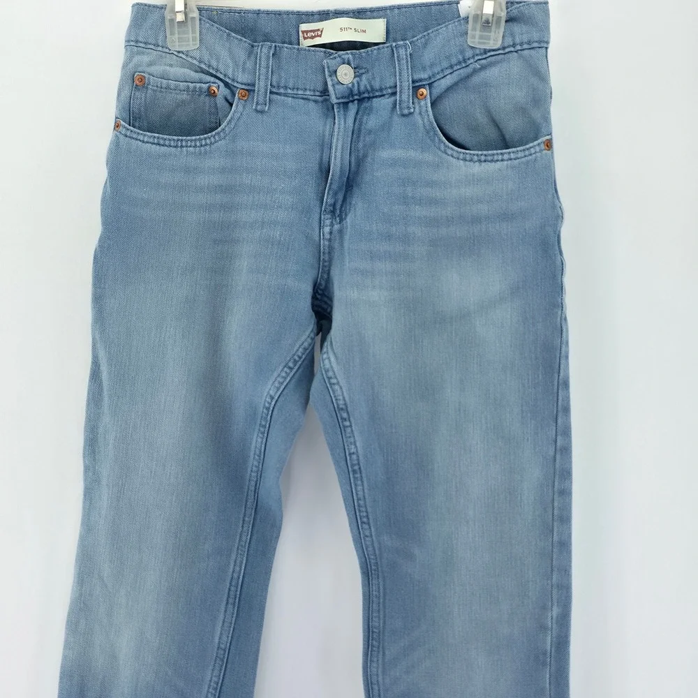 Levi's 511 Slim Jeans Boys 16 Reg Blue Light Wash Stretch Denim 28x28 9067-L3C